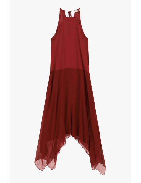 Vestido Longo Sem Mangas Com Barra Assimétrica Dixie