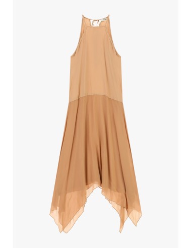 Vestido longo sem mangas com barra assimétrica Dixie