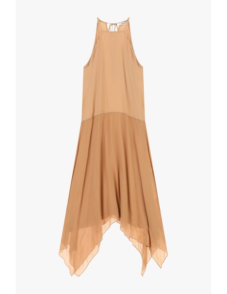 Vestido longo sem mangas com barra assimétrica Dixie