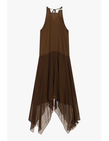 Vestido Longo Sem Mangas Com Barra Assimétrica Dixie