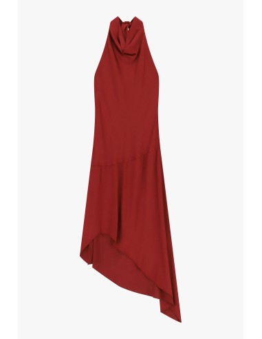 Vestido Midi com Decote à Americana e Bainha Assimétrica Dixie