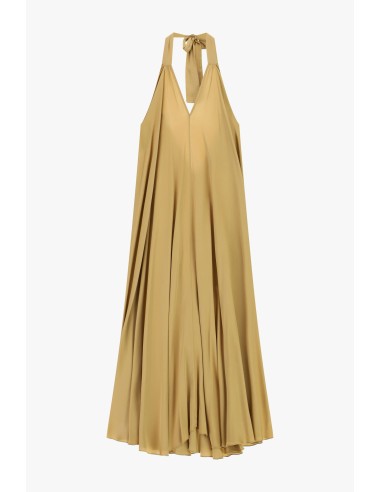 Vestido longo evasé com decote halter Dixie