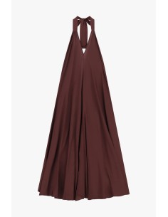 Vestido longo rodado com decote halter Dixie