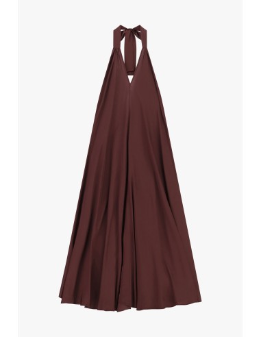 Vestido longo rodado com decote halter Dixie