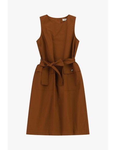 Vestido sem mangas com cinto e bolsos frontais Dixie