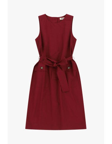 Vestido sem mangas com cinto e bolsos frontais Dixie