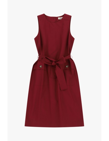 Vestido sem mangas com cinto e bolsos frontais Dixie