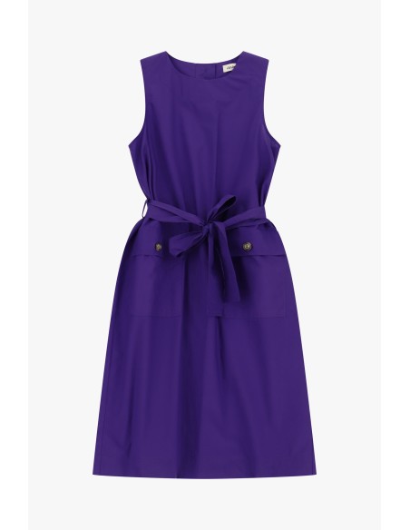 Vestido Sem Mangas Com Cinto E Bolsos Frontais Dixie