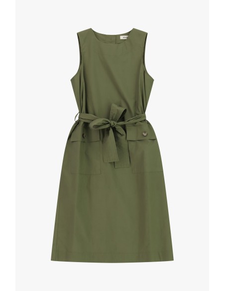 Vestido Sem Mangas Com Cinto E Bolsos Frontais Dixie