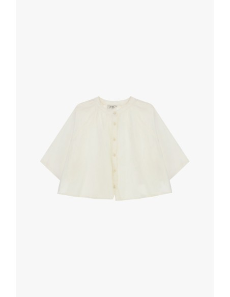 Camisa ampla com mangas 3/4 e botões Dixie