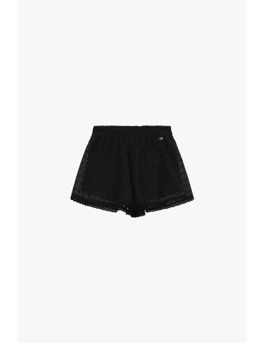 Shorts recortados com borda festoneada e cintura elástica Dixie