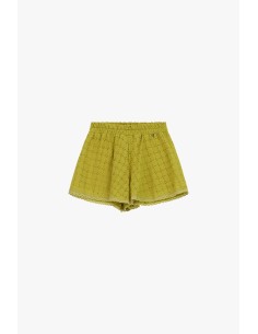 Shorts perfurados com bainha ondulada e cintura elástica Dixie