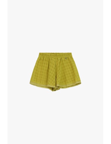 Shorts perfurados com bainha ondulada e cintura elástica Dixie