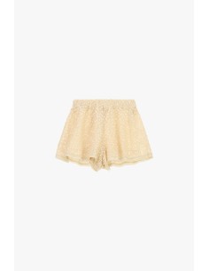 Shorts em renda com corte amplo e cintura elástica Dixie