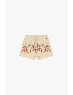 Shorts de corte regular com bordado floral e barra ondulada Dixie 2