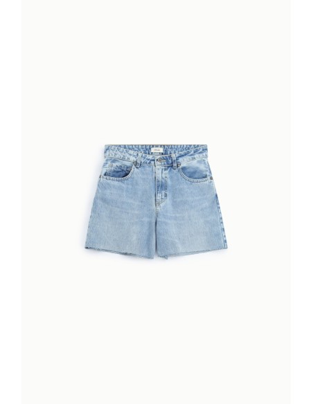 Shorts de corte regular em denim com bainha desfiada Dixie