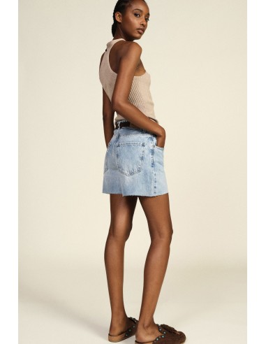 Shorts de corte regular em denim com barra desfiada Dixie