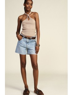 Shorts regular-fit em denim com acabamento desfiado Dixie