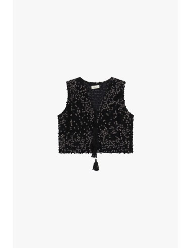 Top calado com tirinhas e detalhes decorativos Dixie