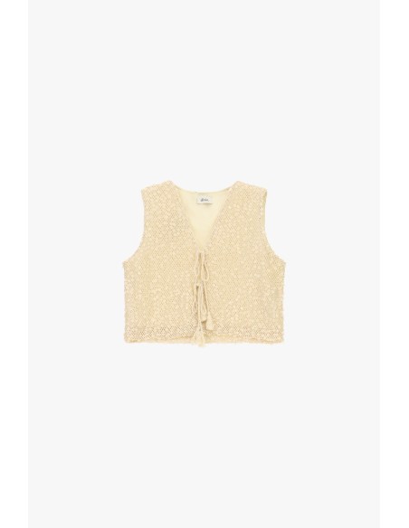 Top perfurado com tiras e detalhes decorativos Dixie