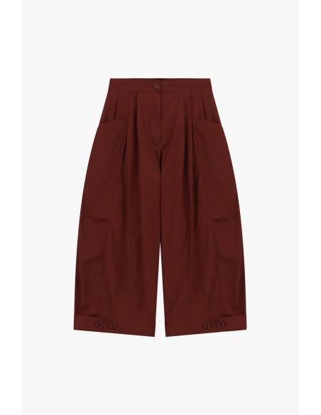 Calças Palazzo Cropped Com Pregas E Bolsos Amplos Dixie