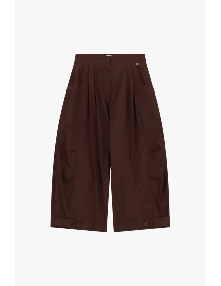 Calças Palazzo Cropped Com Pregas E Bolsos Amplos Dixie