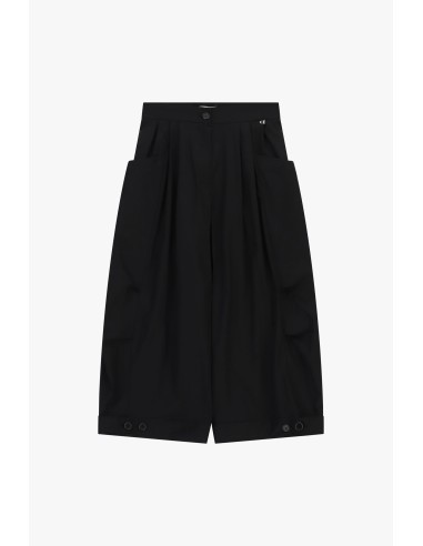Calças Palazzo Cropped Com Pregas E Bolsos Amplos Dixie