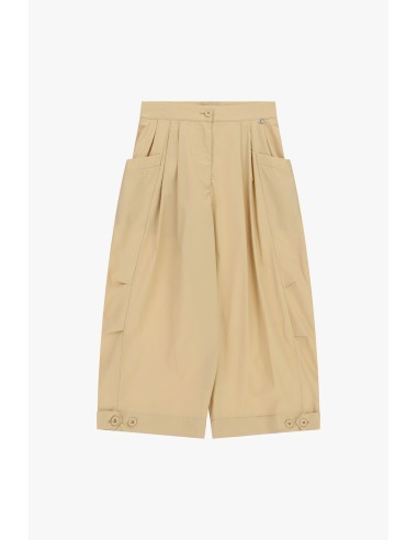 Calças palazzo cropped com pregas e bolsos largos Dixie