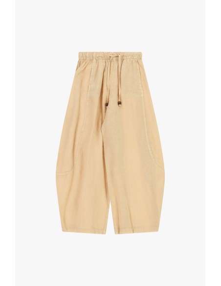 Calças Palazzo Cropped com Elástico e Cordão Dixie