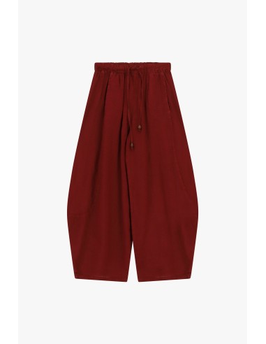 Calças Palazzo cropped com elástico e cordão Dixie