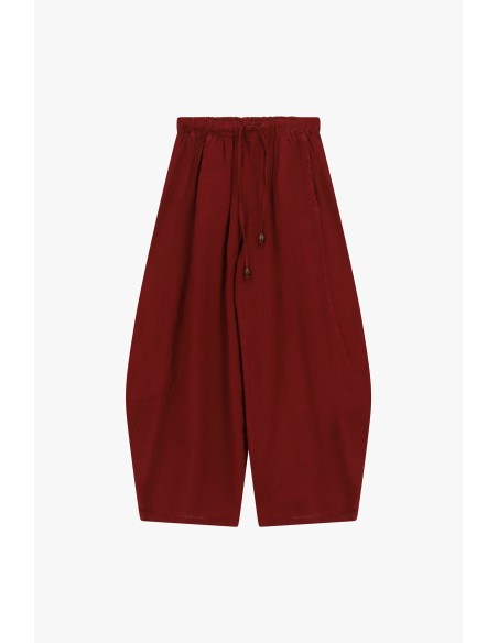Calças Palazzo cropped com elástico e cordão Dixie
