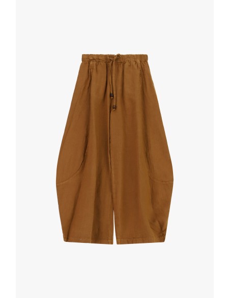 Calças Palazzo Cropped com Elástico e Cordão Dixie