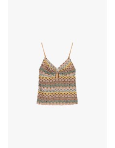 Top de alças finas com detalhes decorativos Dixie
