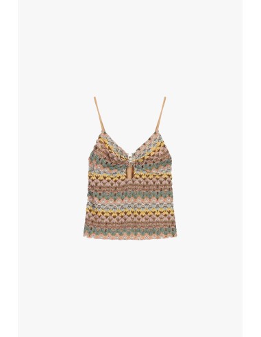 Top de alças finas com detalhes decorativos Dixie