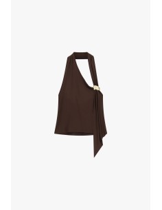 Top Assimétrico com Detalhe de Joia e Broche Dixie 2