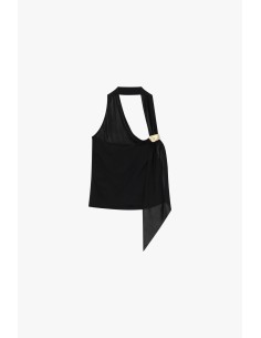 Top Assimétrico com Detalhe de Joia e Broche Dixie 2
