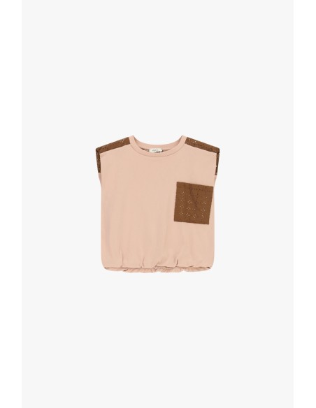 Top Com Alças Largas E Bolso Perfurado Dixie