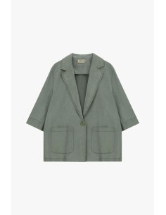 Blazer oversize com bolsos frontais e mangas largas Please