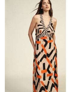 Abito Lungo Con Motivo Geometrico Accattivante Dixie - Vestiti Firm...