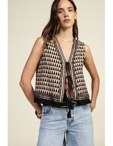 Gilet Con Motivo Geometrico E Frange Dixie - Vestiti Firmati Life S...