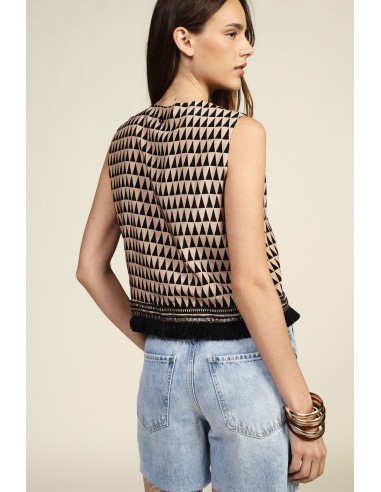 Gilet Con Motivo Geometrico E Frange Dixie - Vestiti Firmati Life S...