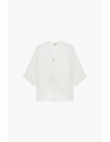 Camicia Cropped Con Nodo Frontale E Maniche Risvoltate Dixie - Vest...