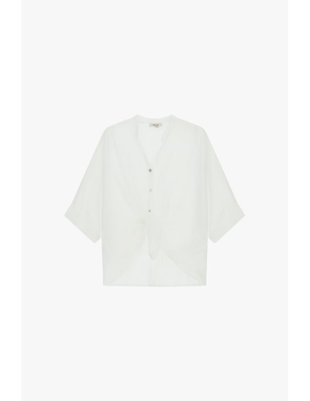 Camicia Cropped Con Nodo Frontale E Maniche Risvoltate Dixie - Vest...
