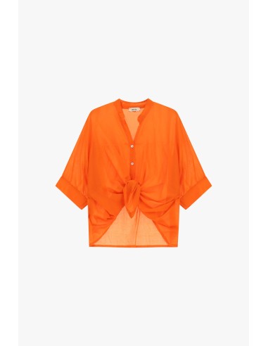 Camicia Cropped Con Nodo Frontale E Maniche Risvoltate Dixie - Vest...