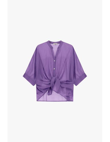 Camicia Cropped Con Nodo Frontale E Maniche Risvoltate Dixie - Vest...