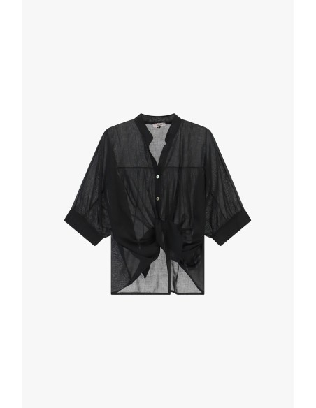 Camicia Cropped Con Nodo Frontale E Maniche Risvoltate Dixie - Vest...