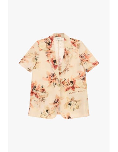 Blazer estampado floral mangas curtas Dixie