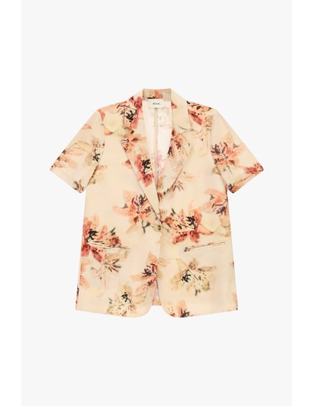 Blazer estampado floral mangas curtas Dixie