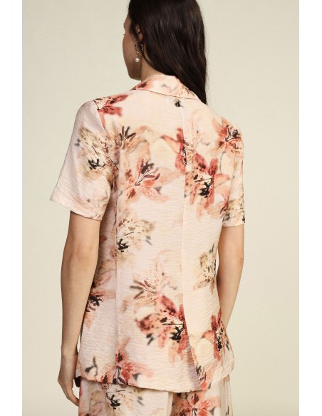 Blazer com estampa floral, mangas curtas Dixie