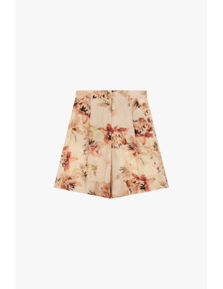 Shorts de corte regular, cintura alta, com padrão floral Dixie
